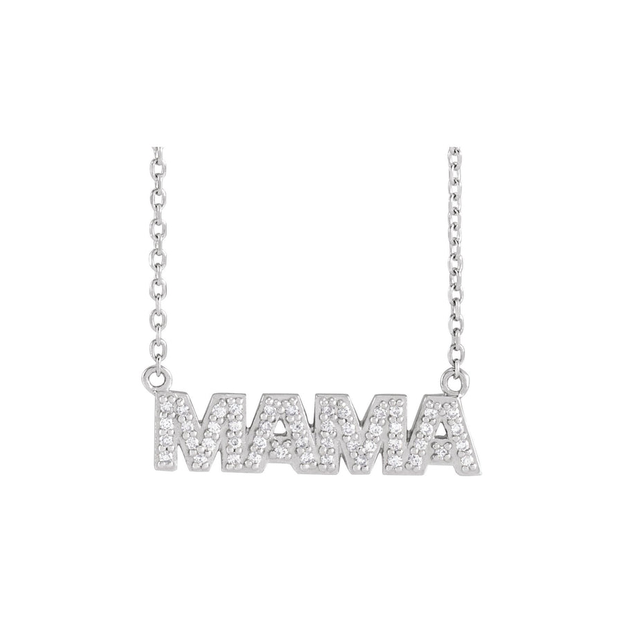 Diamond Mama Necklace White Gold