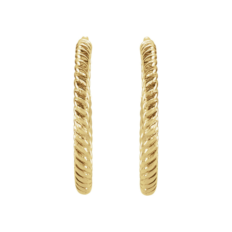 14k Yellow Rope Hoop Earring