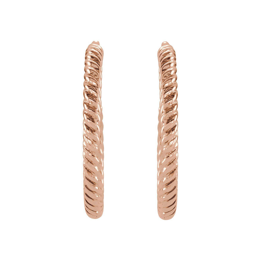 14k Rose Rope Hoop Earring