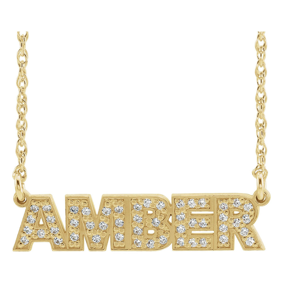 Diamond Name Necklace Yellow Gold