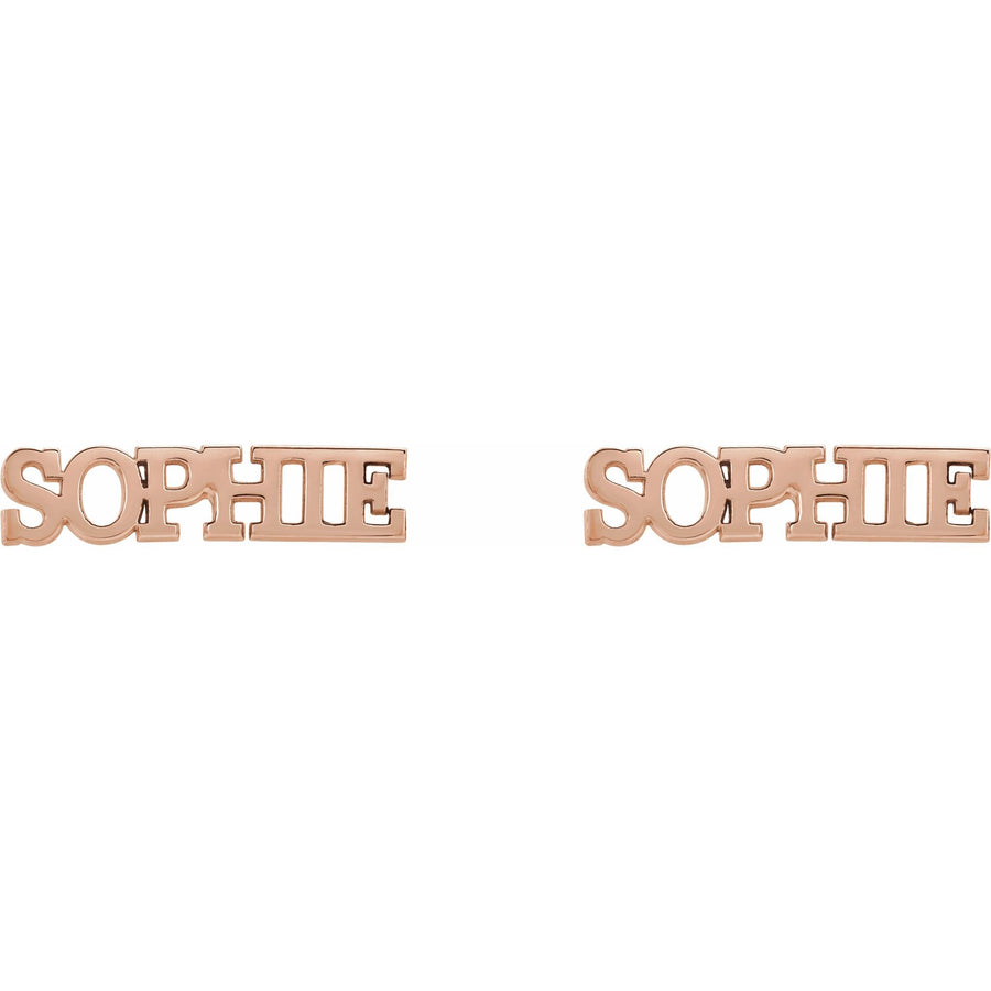 Name Earrings Rose Gold