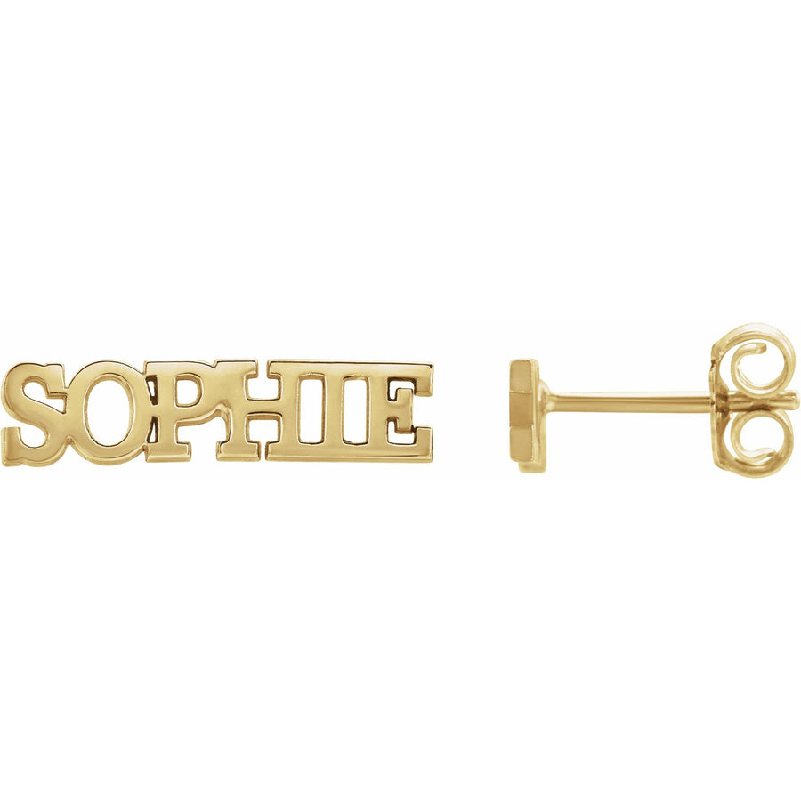 Name Earrings Yellow Gold