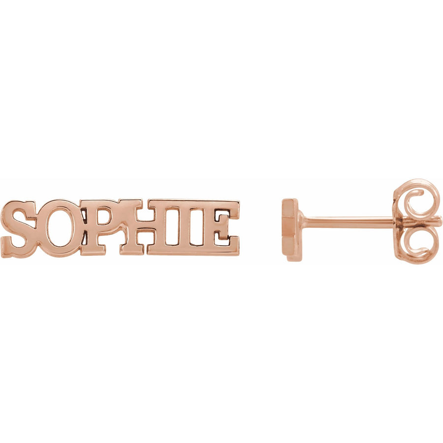 Name Earrings Rose Gold