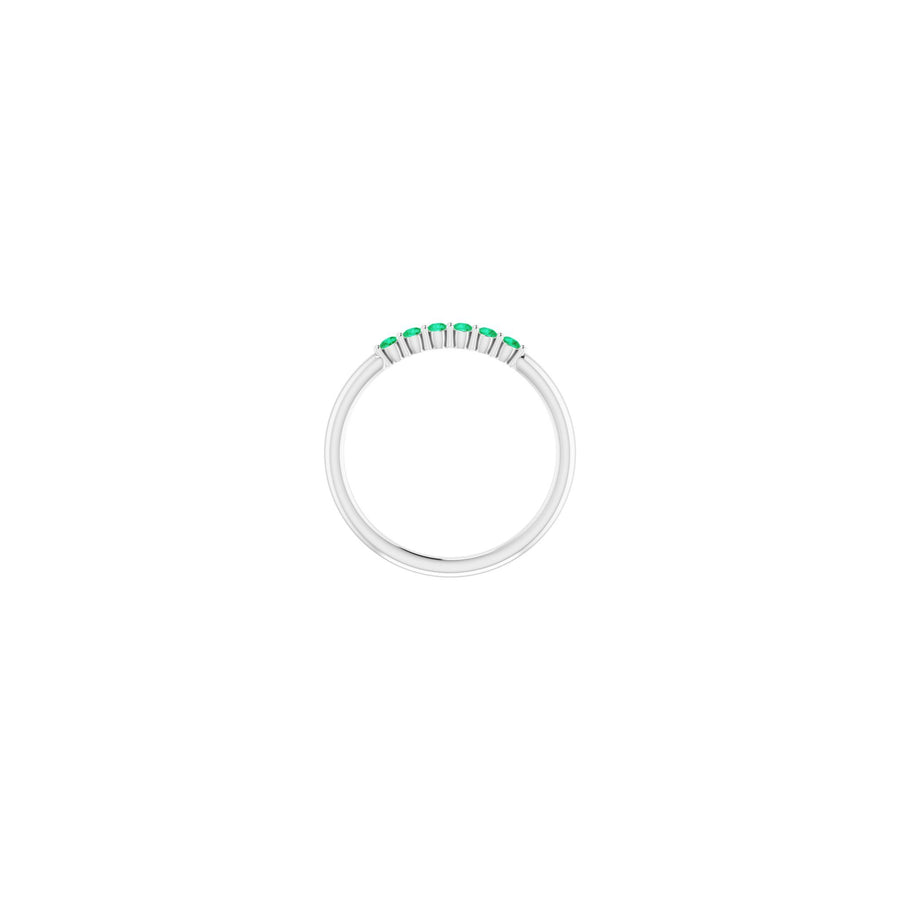 Emerald Stackable Ring White Gold