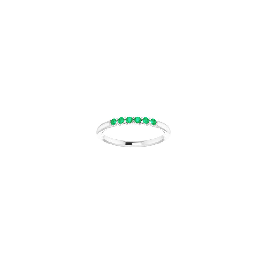 Emerald Stackable Ring White Gold