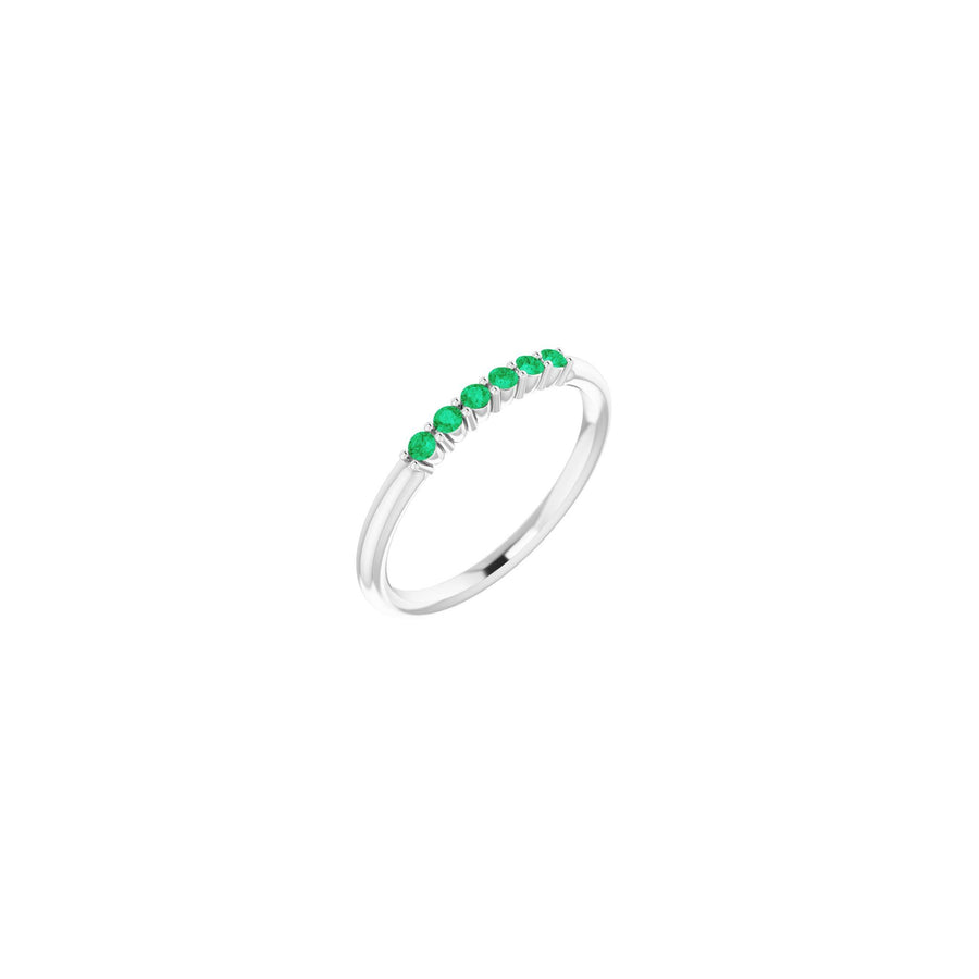 Emerald Stackable Ring White Gold