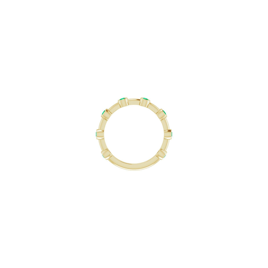 Emerald Bezel-Set Stackable Bar Ring Yellow Gold