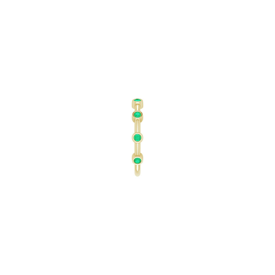 Emerald Bezel-Set Stackable Bar Ring Yellow Gold