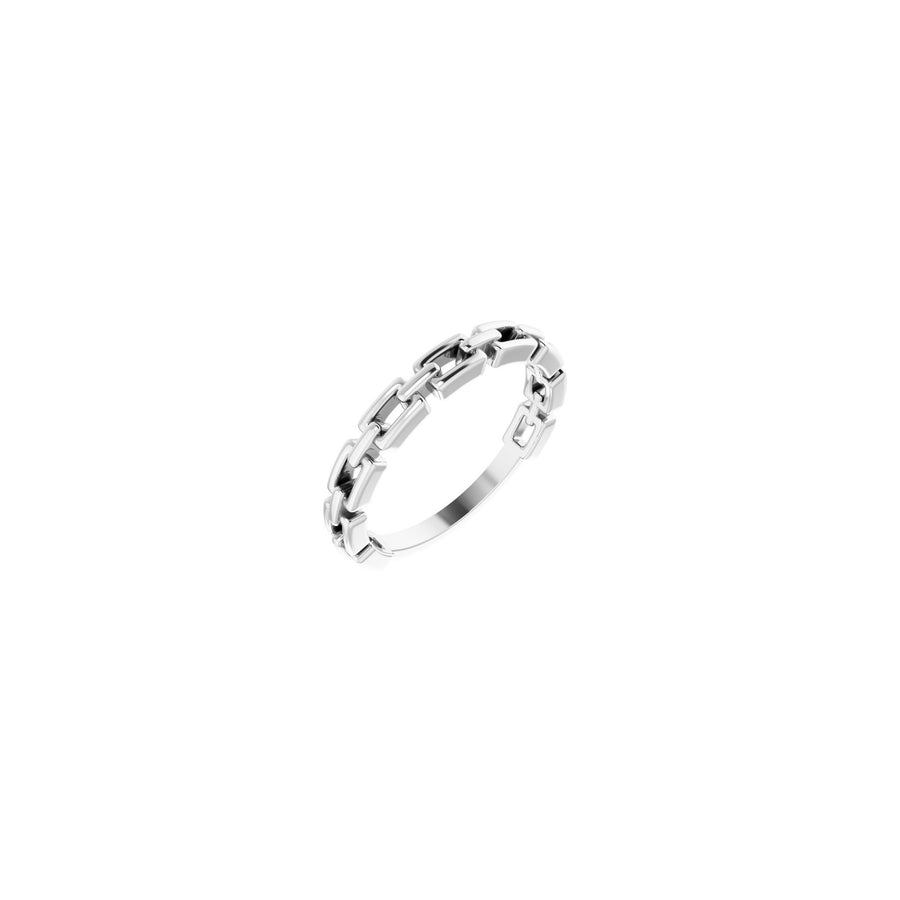 Chain Link Ring 14k White Gold