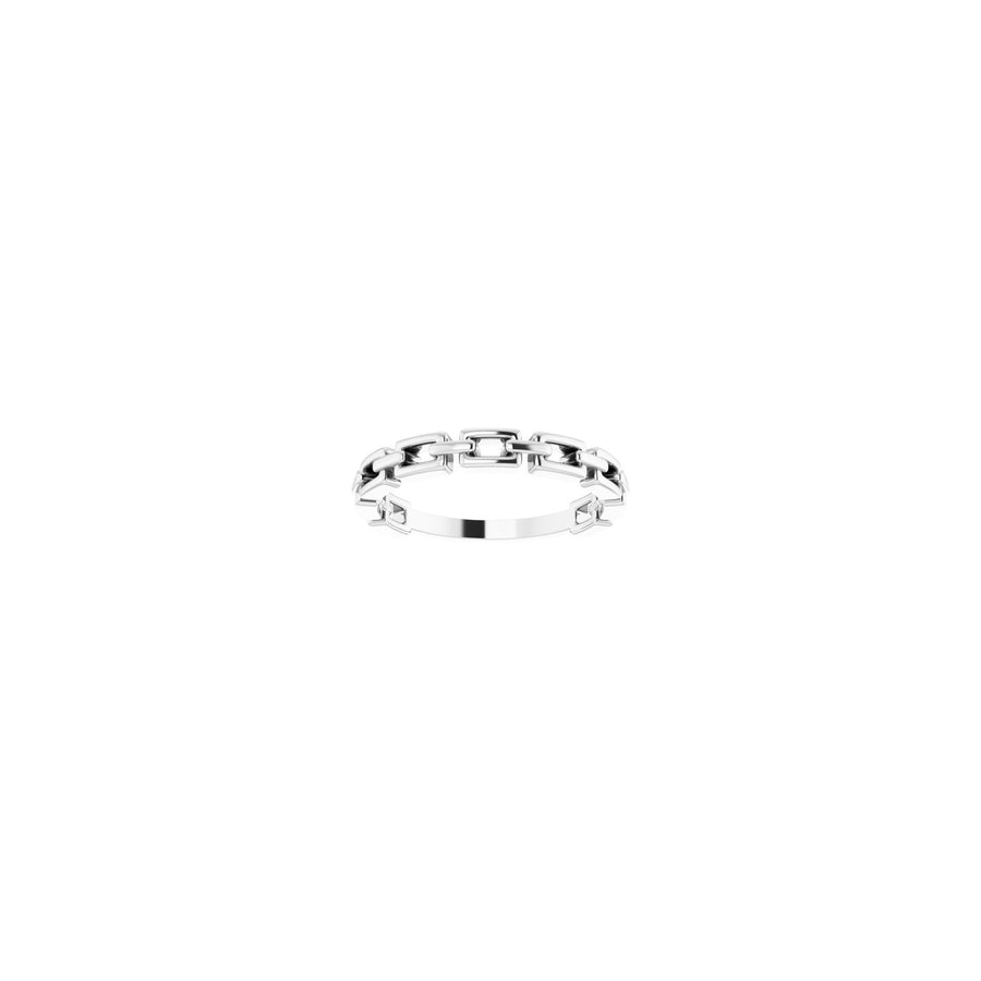 Chain Link Ring 14k White Gold