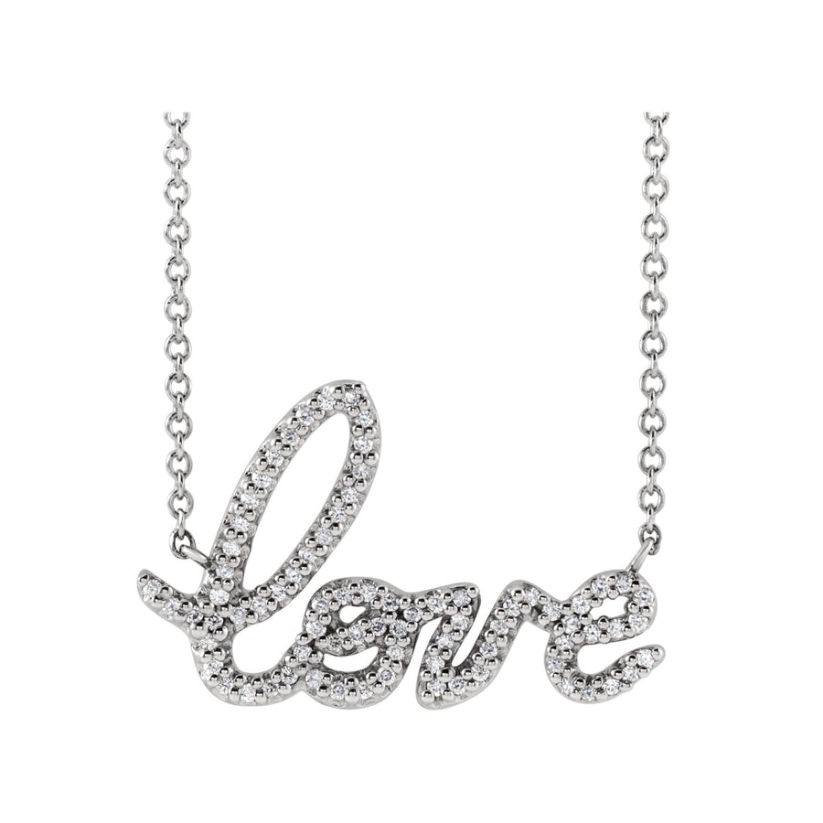 Dimond Love Necklace White Gold