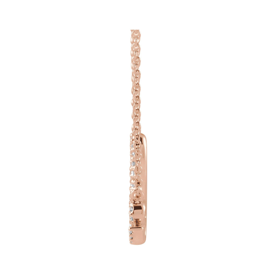 Dimond Love Necklace Rose Gold