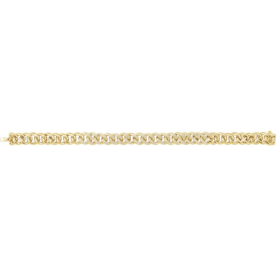 Diamond Curb Bracelet 14k Yellow Gold