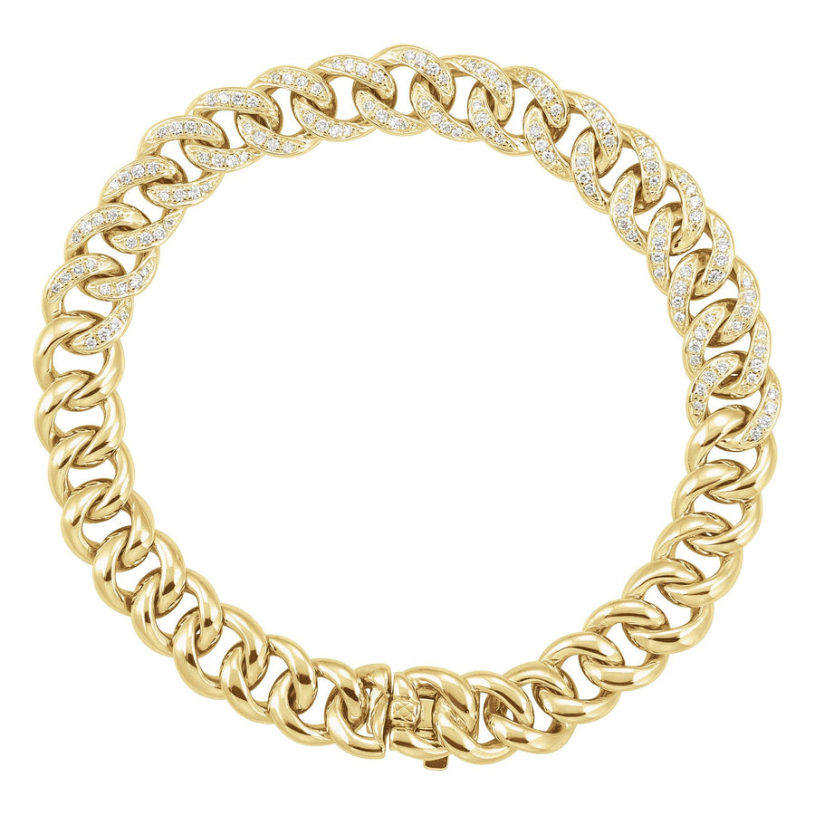 Diamond Curb Bracelet 14k Yellow Gold