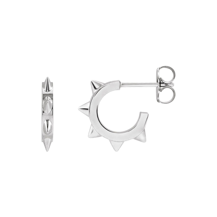 Spike Hoop Earring White Gold