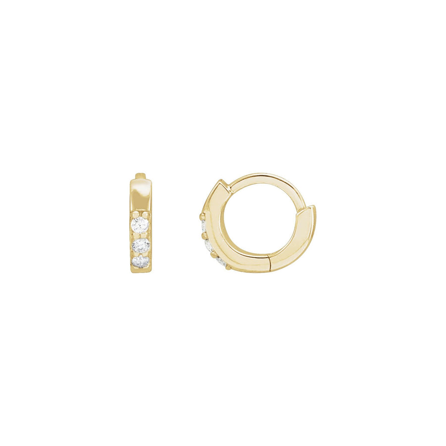 Diamond Huggie Yellow Gold