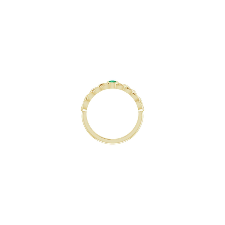 Emerald Curb Chain Ring Yellow Gold