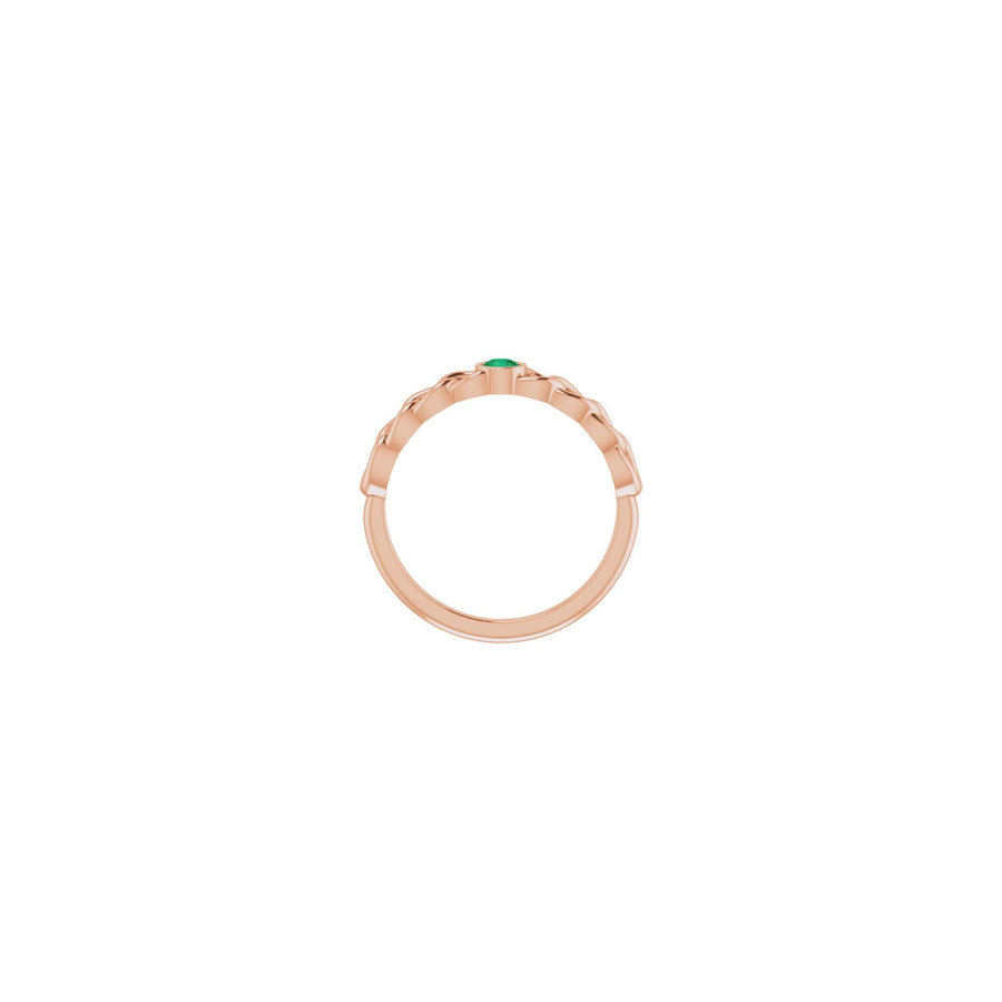 Emerald Curb Chain Ring Rose Gold