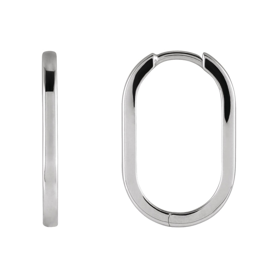 14k White Gold Diego Huggie Hoop